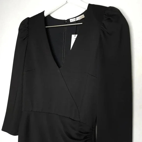 Alice + Olivia Ruched Mini Dress in Black - Picture 3 of 9